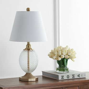 Safavieh Lighting Collection Nalon Ivory LED Bulbs Included Brass 24-inch Bedroom Living Room Home Office Desk Nightstand Table Lamp Set of 2 Safavieh Lighting Collection Nalon Ivory LED Bulbs Included Brass 24-inch Bedroom Living Room Home Office Desk Nightstand Table Lamp Set of 2